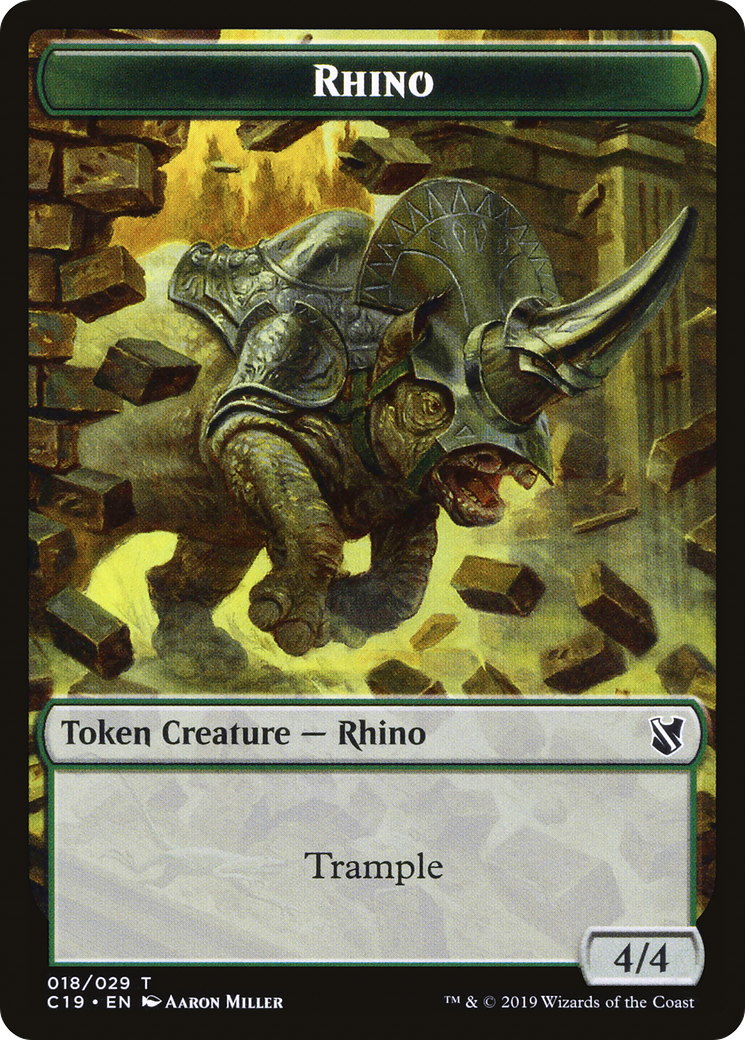 Rhino (TC19-018) - Commander 2019 Tokens - Premium MTG Single from Wizards of the Coast - Just $0! Shop now at Game Crave Tournament Store