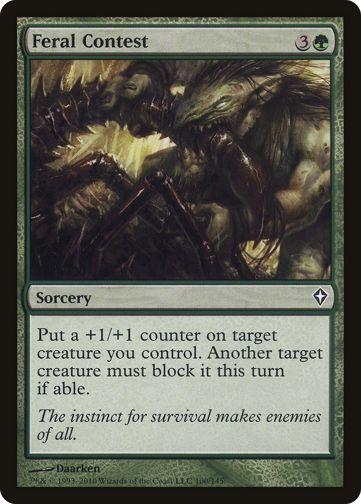 Feral Contest (WWK-100) - Worldwake - Premium MTG Single from Wizards of the Coast - Just $0.25! Shop now at Game Crave Tournament Store