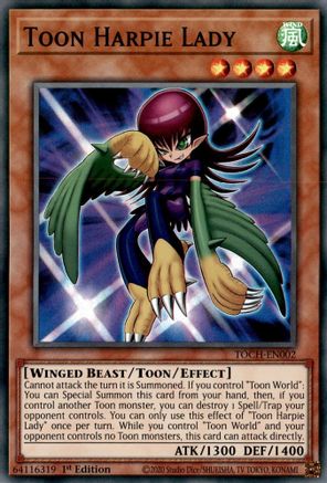 Toon Harpie Lady (TOCH-EN002) - Toon Chaos 1st Edition - Premium Yugioh Single from Konami - Just $0.11! Shop now at Game Crave Tournament Store