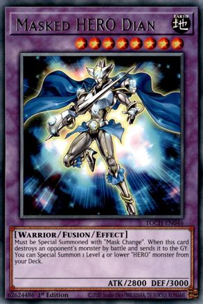 Masked HERO Dian (TOCH-EN046) - Toon Chaos Unlimited - Premium Yugioh Single from Konami - Just $0.25! Shop now at Game Crave Tournament Store