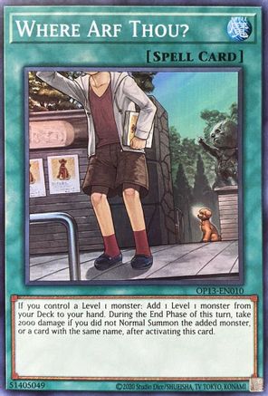 Where Arf Thou? (OP13-EN010) - OTS Tournament Pack 13 Unlimited - Premium Yugioh Single from Konami - Just $2.21! Shop now at Game Crave Tournament Store