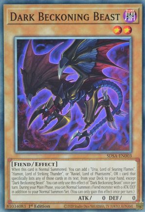 Dark Beckoning Beast (SDSA-EN003) - Structure Deck: Sacred Beasts 1st Edition - Premium Yugioh Single from Konami - Just $0.24! Shop now at Game Crave Tournament Store