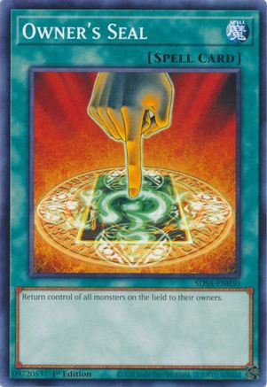 Owner's Seal (SDSA-EN030) - Structure Deck: Sacred Beasts 1st Edition - Premium Yugioh Single from Konami - Just $0.08! Shop now at Game Crave Tournament Store