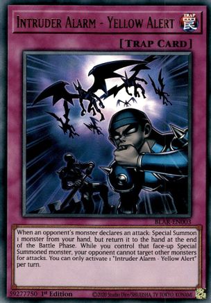 Intruder Alarm - Yellow Alert (BLAR-EN003) - Battles of Legend: Armageddon 1st Edition - Premium Yugioh Single from Konami - Just $0.25! Shop now at Game Crave Tournament Store