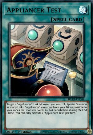 Appliancer Test (BLAR-EN044) - Battles of Legend: Armageddon 1st Edition - Premium Yugioh Single from Konami - Just $0.25! Shop now at Game Crave Tournament Store