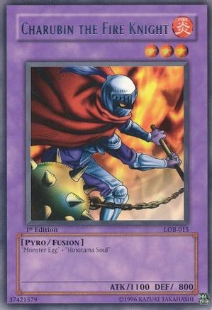 Charubin the Fire Knight (LOB-015) - The Legend of Blue Eyes White Dragon Unlimited - Premium Yugioh Single from Konami - Just $0.08! Shop now at Game Crave Tournament Store