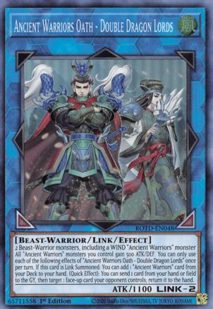 Ancient Warriors Oath - Double Dragon Lords (ROTD-EN048) - Rise of the Duelist 1st Edition - Premium Yugioh Single from Konami - Just $1.28! Shop now at Game Crave Tournament Store