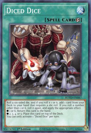 Diced Dice (ROTD-EN067) - Rise of the Duelist 1st Edition - Premium Yugioh Single from Konami - Just $0.25! Shop now at Game Crave Tournament Store