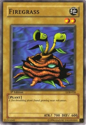 Firegrass (LOB-018) - The Legend of Blue Eyes White Dragon Unlimited - Premium Yugioh Single from Konami - Just $0.25! Shop now at Game Crave Tournament Store