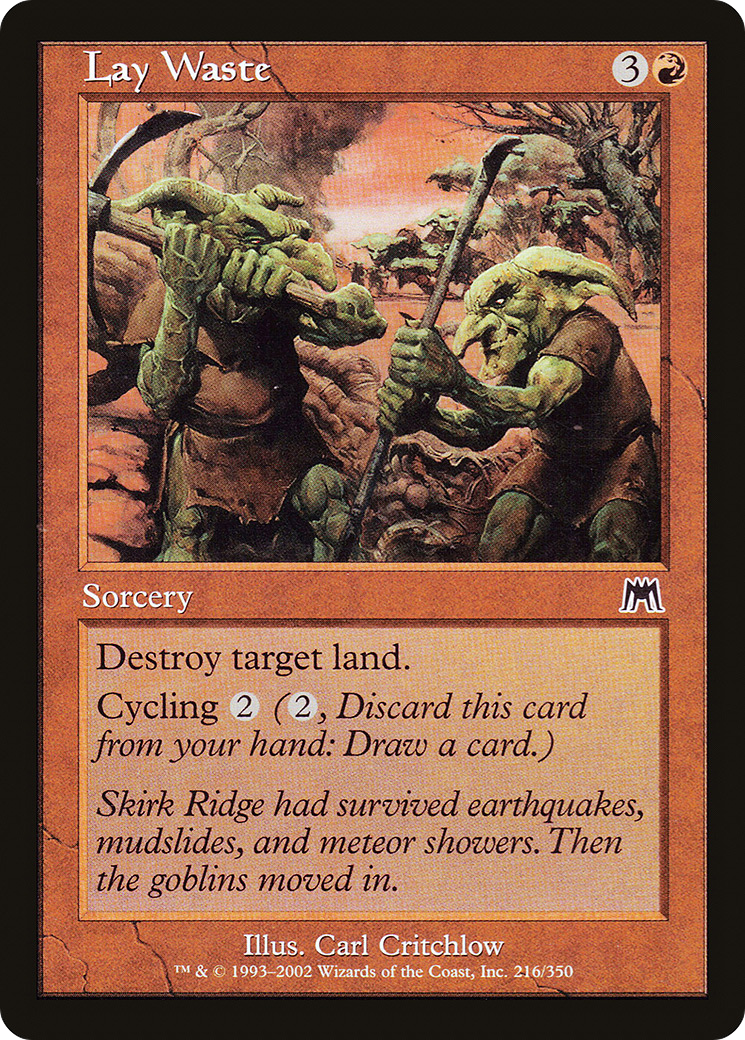 Lay Waste (ONS-216) - Onslaught - Premium MTG Single from Wizards of the Coast - Just $0.08! Shop now at Game Crave Tournament Store
