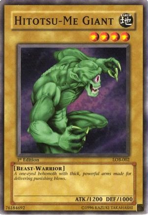 Hitotsu-Me Giant (LOB-002) - The Legend of Blue Eyes White Dragon 1st Edition - Premium Yugioh Single from Konami - Just $1.02! Shop now at Game Crave Tournament Store