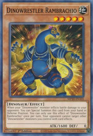 Dinowrestler Rambrachio (MP20-EN105) - 2020 Tin of Lost Memories 1st Edition - Premium Yugioh Single from Konami - Just $0.25! Shop now at Game Crave Tournament Store