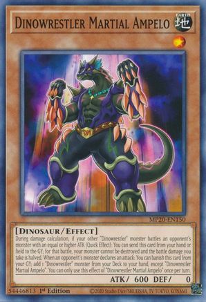 Dinowrestler Martial Ampelo (MP20-EN150) - 2020 Tin of Lost Memories 1st Edition - Premium Yugioh Single from Konami - Just $0.25! Shop now at Game Crave Tournament Store