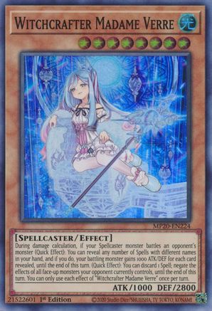 Witchcrafter Madame Verre (MP20-EN224) - 2020 Tin of Lost Memories 1st Edition - Premium Yugioh Single from Konami - Just $0.34! Shop now at Game Crave Tournament Store
