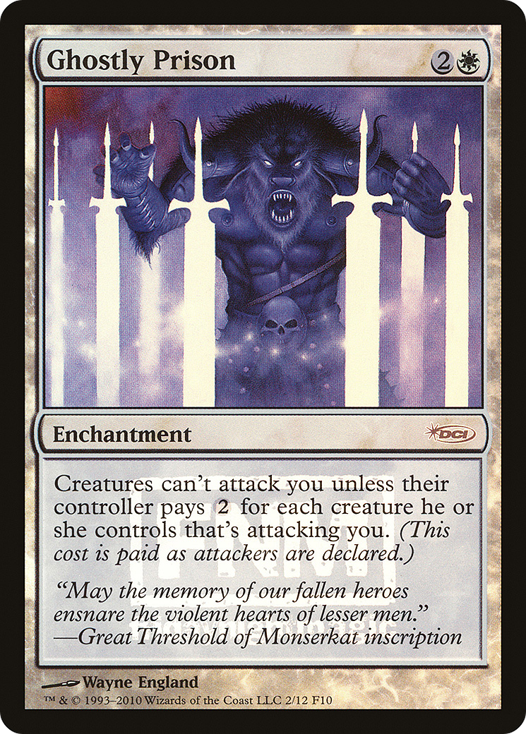 Ghostly Prison (F10-002) - Friday Night Magic 2010 Foil - Premium MTG Single from Wizards of the Coast - Just $3.61! Shop now at Game Crave Tournament Store