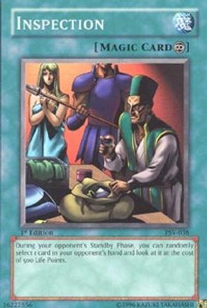Inspection (PSV-038) - Pharaoh's Servant 1st Edition - Premium Yugioh Single from Konami - Just $0.60! Shop now at Game Crave Tournament Store