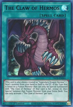 The Claw of Hermos (Purple) (DLCS-EN064) - Dragons of Legend: The Complete Series 1st Edition - Premium Yugioh Single from Konami - Just $2.53! Shop now at Game Crave Tournament Store