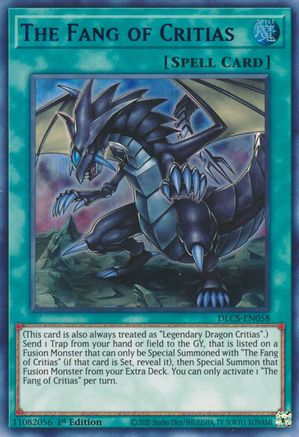 The Fang of Critias (Blue) (DLCS-EN058) - Dragons of Legend: The Complete Series 1st Edition - Premium Yugioh Single from Konami - Just $0.27! Shop now at Game Crave Tournament Store