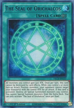 The Seal of Orichalcos (Blue) (DLCS-EN137) - Dragons of Legend: The Complete Series 1st Edition - Premium Yugioh Single from Konami - Just $0.64! Shop now at Game Crave Tournament Store
