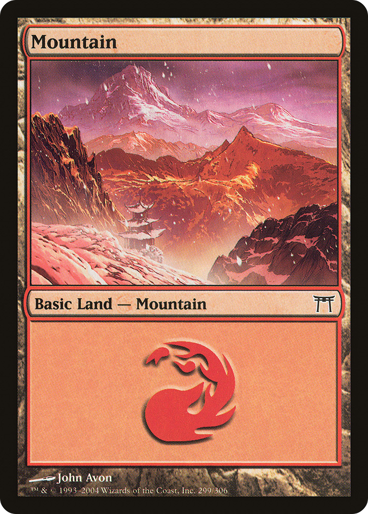 Mountain (CHK-299) - Champions of Kamigawa Foil - Premium MTG Single from Wizards of the Coast - Just $2.24! Shop now at Game Crave Tournament Store