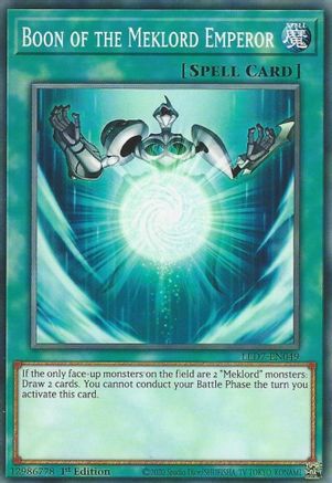 Boon of the Meklord Emperor (LED7-EN049) - Legendary Duelists: Rage of Ra 1st Edition - Premium Yugioh Single from Konami - Just $0.25! Shop now at Game Crave Tournament Store