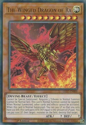 The Winged Dragon of Ra (Alternate Art) (LED7-EN000) - Legendary Duelists: Rage of Ra 1st Edition - Premium Yugioh Single from Konami - Just $12.07! Shop now at Game Crave Tournament Store