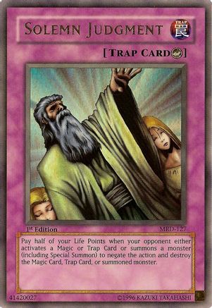 Solemn Judgment (MRD-127) - Metal Raiders Unlimited - Premium Yugioh Single from Konami - Just $9.04! Shop now at Game Crave Tournament Store