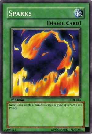 Sparks (LOB-055) - The Legend of Blue Eyes White Dragon 1st Edition - Premium Yugioh Single from Konami - Just $1.56! Shop now at Game Crave Tournament Store