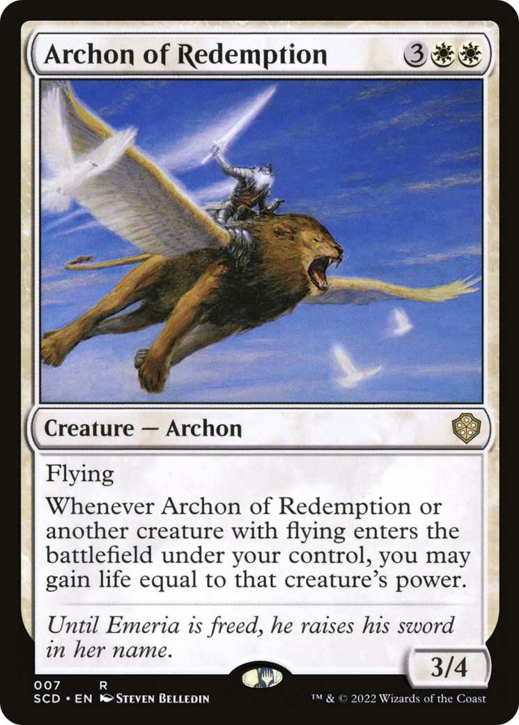 Archon of Redemption (SCD-007) - Starter Commander Decks - Premium MTG Single from Wizards of the Coast - Just $0.25! Shop now at Game Crave Tournament Store