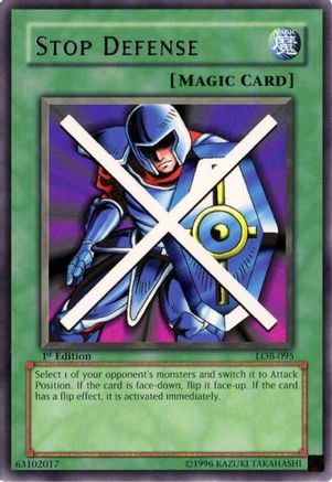 Stop Defense (LOB-095) - The Legend of Blue Eyes White Dragon Unlimited - Premium Yugioh Single from Konami - Just $0.45! Shop now at Game Crave Tournament Store