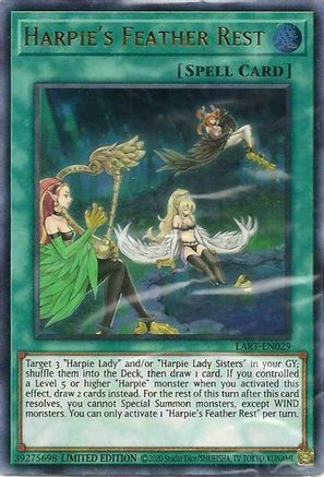 Harpie's Feather Rest (LART-EN029) - The Lost Art Promotion Limited - Premium Yugioh Single from Konami - Just $5.06! Shop now at Game Crave Tournament Store