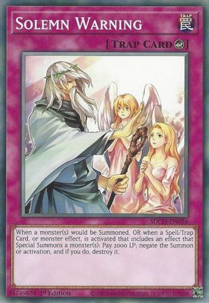 Solemn Warning (SDCH-EN036) - Structure Deck: Spirit Charmers 1st Edition - Premium Yugioh Single from Konami - Just $0.26! Shop now at Game Crave Tournament Store