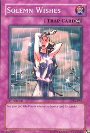Solemn Wishes (PSV-055) - Pharaoh's Servant 1st Edition - Premium Yugioh Single from Konami - Just $1.76! Shop now at Game Crave Tournament Store