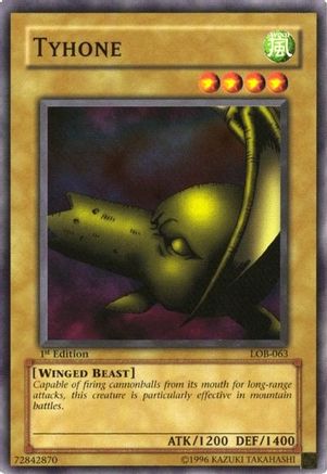 Tyhone (LOB-063) - The Legend of Blue Eyes White Dragon 1st Edition - Premium Yugioh Single from Konami - Just $1.07! Shop now at Game Crave Tournament Store