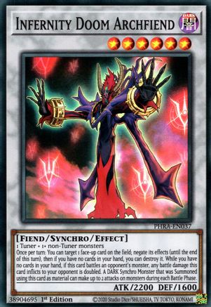 Infernity Doom Archfiend (PHRA-EN037) - Phantom Rage 1st Edition - Premium Yugioh Single from Konami - Just $0.25! Shop now at Game Crave Tournament Store