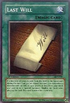 Last Will (SDY-039) - Starter Deck: Yugi 1st Edition - Premium Yugioh Single from Konami - Just $14.67! Shop now at Game Crave Tournament Store
