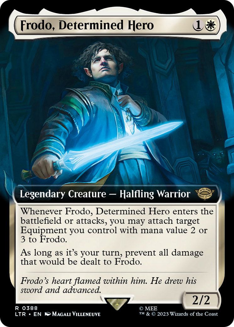 Frodo, Determined Hero (LTR-388) - The Lord of the Rings: Tales of Middle-earth: (Extended Art) - Premium MTG Single from Wizards of the Coast - Just $0.65! Shop now at Game Crave Tournament Store