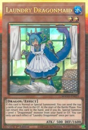 Laundry Dragonmaid (MAGO-EN021) - Maximum Gold 1st Edition - Premium Yugioh Single from Konami - Just $1.04! Shop now at Game Crave Tournament Store