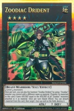 Zoodiac Drident (MAGO-EN036) - Maximum Gold 1st Edition - Premium Yugioh Single from Konami - Just $0.25! Shop now at Game Crave Tournament Store