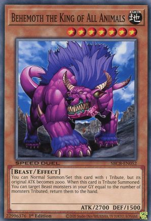 Behemoth the King of All Animals (SBCB-EN052) - Speed Duel: Battle City Box 1st Edition - Premium Yugioh Single from Konami - Just $0.25! Shop now at Game Crave Tournament Store