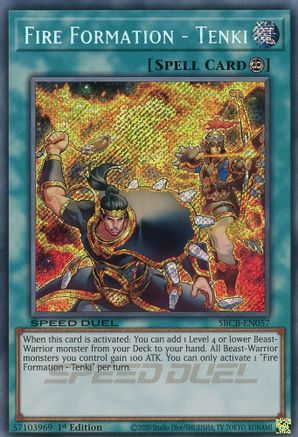 Fire Formation - Tenki (Secret) (SBCB-EN057) - Speed Duel: Battle City Box 1st Edition - Premium Yugioh Single from Konami - Just $2.02! Shop now at Game Crave Tournament Store