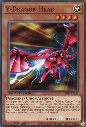 Y-Dragon Head (SBCB-EN064) - Speed Duel: Battle City Box 1st Edition - Premium Yugioh Single from Konami - Just $0.30! Shop now at Game Crave Tournament Store