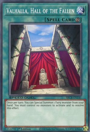 Valhalla, Hall of the Fallen (SBCB-EN141) - Speed Duel: Battle City Box 1st Edition - Premium Yugioh Single from Konami - Just $0.28! Shop now at Game Crave Tournament Store