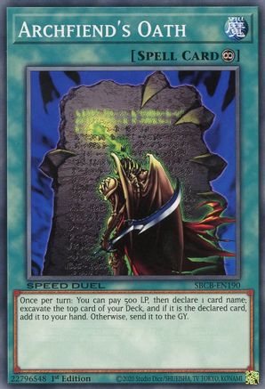 Archfiend's Oath (SBCB-EN190) - Speed Duel: Battle City Box 1st Edition - Premium Yugioh Single from Konami - Just $0.26! Shop now at Game Crave Tournament Store