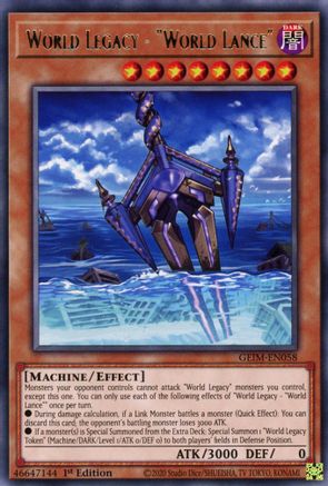 World Legacy - "World Lance" (GEIM-EN058) - Genesis Impact 1st Edition - Premium Yugioh Single from Konami - Just $0.25! Shop now at Game Crave Tournament Store