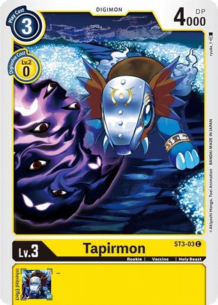 Tapirmon (ST3-03) - Starter Deck 03: Heaven's Yellow - Premium Digimon Single from Bandai - Just $0.25! Shop now at Game Crave Tournament Store