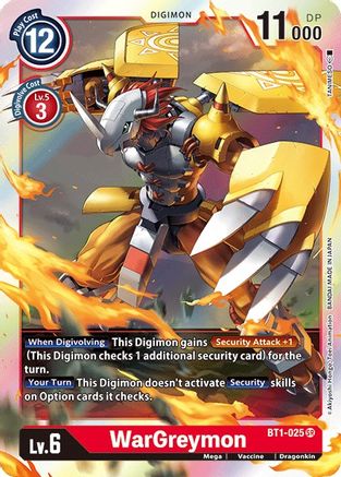 WarGreymon (BT1-025) - Release Special Booster Foil - Premium Digimon Single from Bandai - Just $1.04! Shop now at Game Crave Tournament Store
