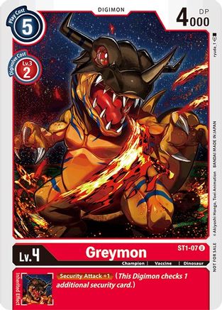 Greymon - ST1-07 (Tamer Party Promo) (ST1-07) - Starter Deck 01: Gaia Red - Premium Digimon Single from Bandai - Just $0.98! Shop now at Game Crave Tournament Store