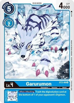 Garurumon - ST2-06 (Tamer Party Promo) (ST2-06) - Starter Deck 02: Cocytus Blue - Premium Digimon Single from Bandai - Just $0.78! Shop now at Game Crave Tournament Store