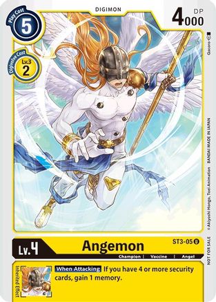 Angemon - ST3-05 (Tamer Party Promo) (ST3-05) - Starter Deck 03: Heaven's Yellow - Premium Digimon Single from Bandai - Just $0.10! Shop now at Game Crave Tournament Store
